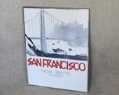 1960s San Francisco Golden Gate Bridge Watercolor Print, Signed by the Artist