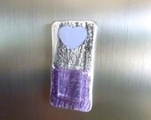 Lavender and Gray Glass Pocket Magnetic Vase
