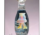 Glass Jellyfish Jewelry lampwork pendant necklace focal - Glass Peace glass jewelry (5131)