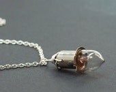 Steampunk Necklace- Silver Upcycled Light Bulb Jewelry