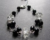 Statement Bracelet. Crystal Glass Bracelet. Repurposed Vintage Crystal Glass Bracelet - Buchanan Bracelet