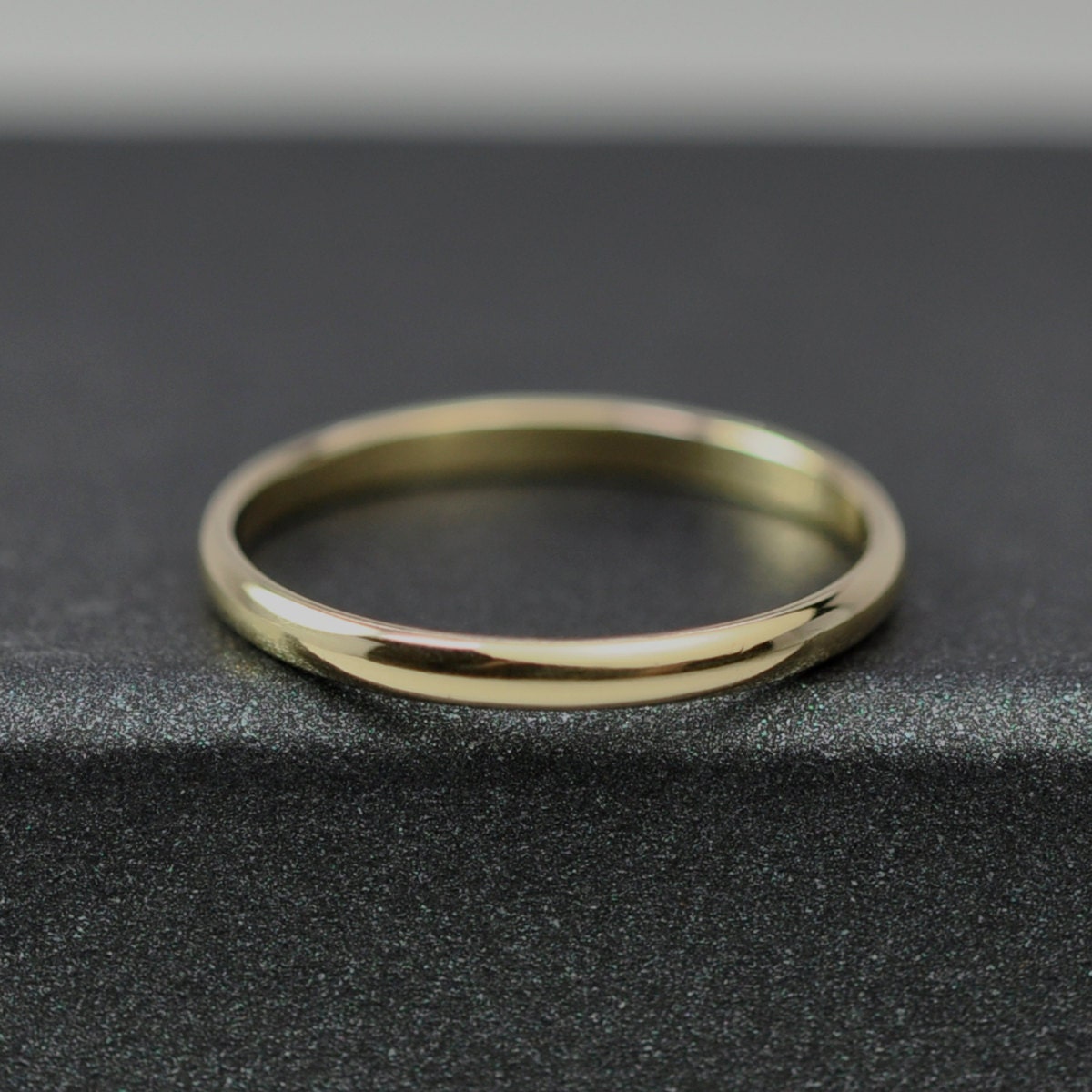 18k Yellow Gold Classic Style Ring, 2mm Half Round Dome Band or Wedding Ring, sizes 6.25 through 9, any size available, Sea Babe Jewelry