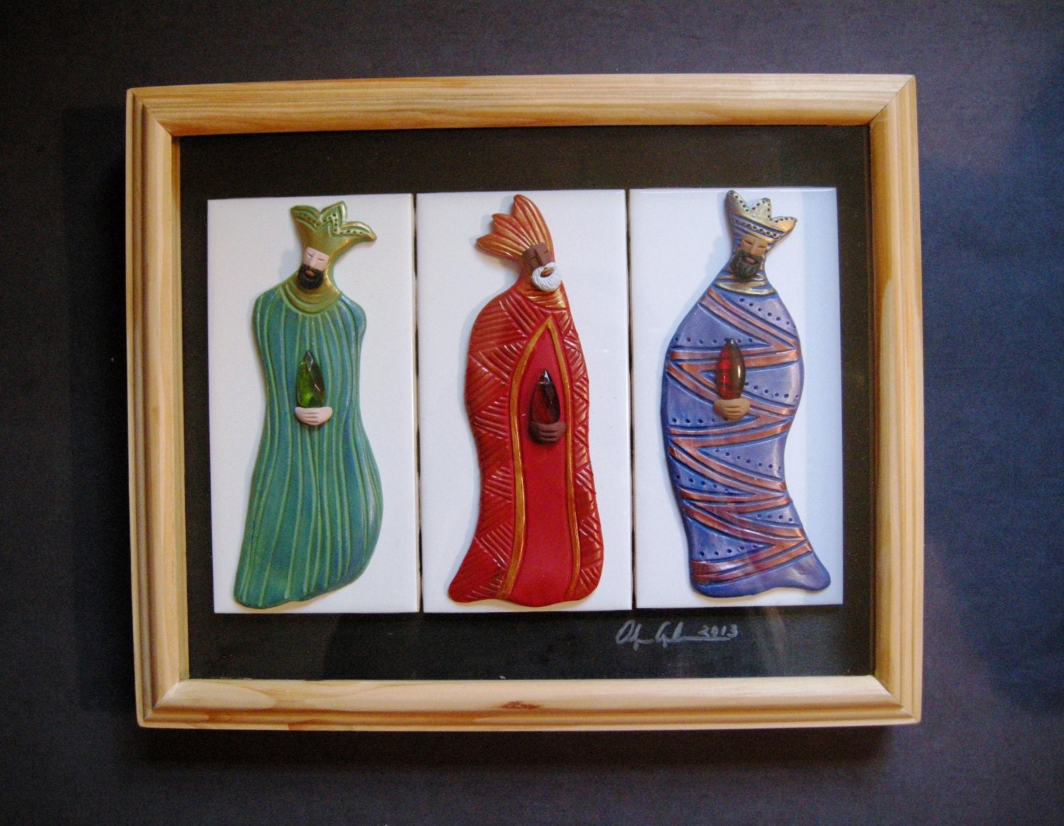 Reyes Mago Tile Shadow Box