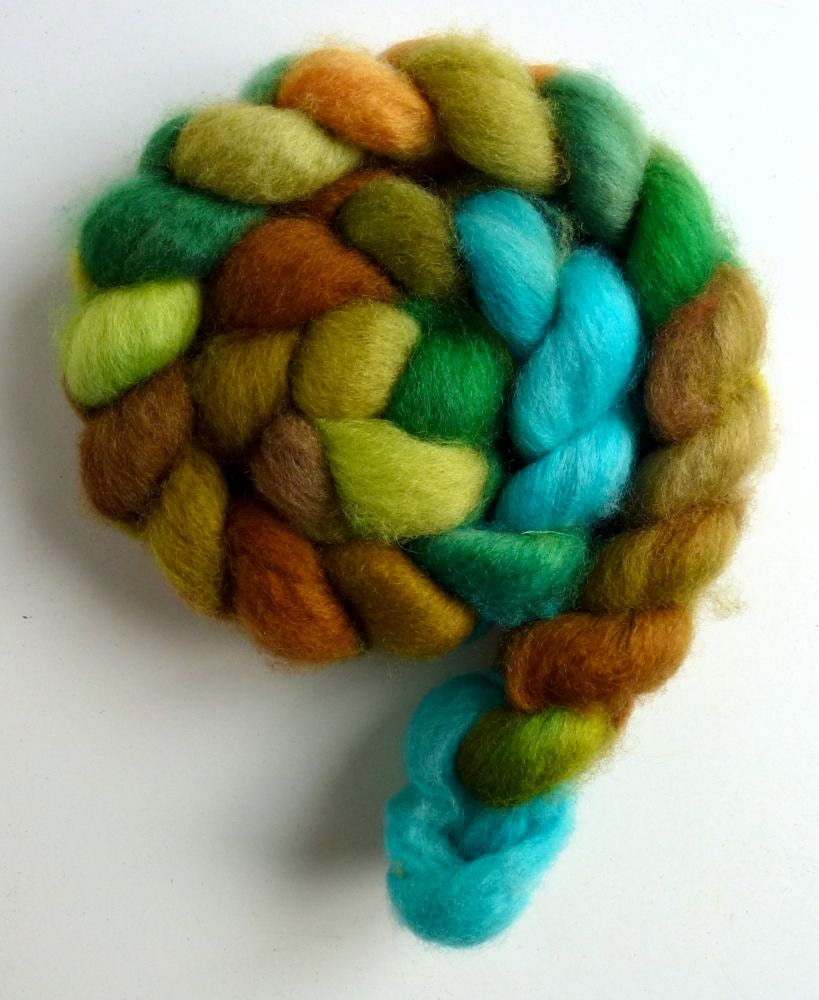 BFL Wool Roving - Hand Painted Spinning or Felting Fiber, Good Red Dirt