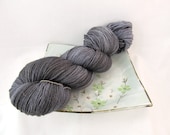 Hand Dyed Sock Yarn, Pebble Sock, Superwash Merino - Charcoal