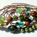 Gypsy Stacked Bangles Set of 5 Bracelets - Green & Brown - stoneandbone