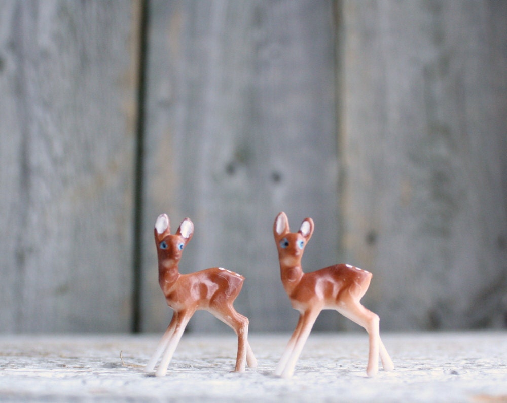 Vintage Tiny Plastic Hand Painted Deer - 1960s