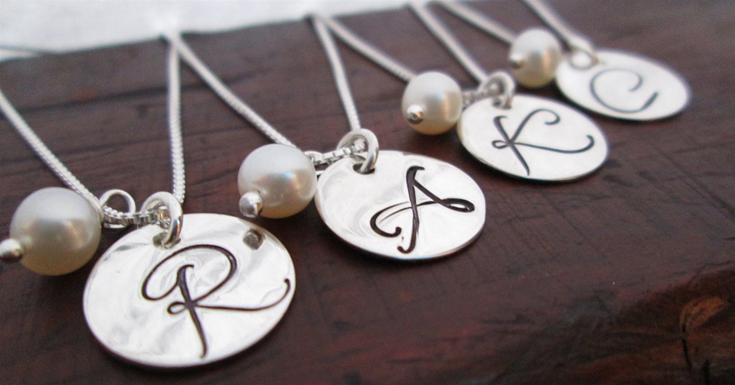 RESERVED FOR   Leighann Bridesmaid Jewelry - Bridesmaid Necklaces  - Bridesmaid Initial Necklace - Monogram Necklace