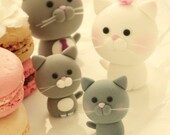 Lovely cat and kitty Wedding Cake Topper ---for the couple only