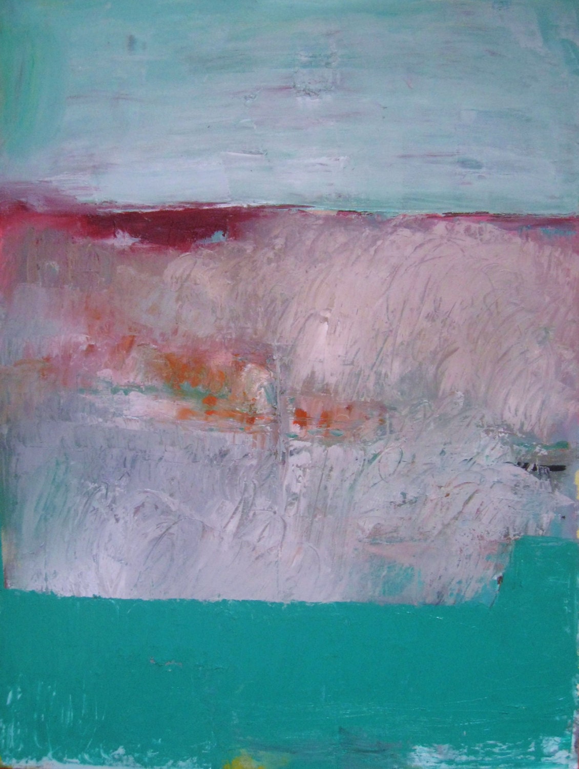 The Field, Original oil painting on canvas, abstract landscape