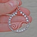 Sterling Silver Copper Seed Pearl Wire Wrapped Hoops