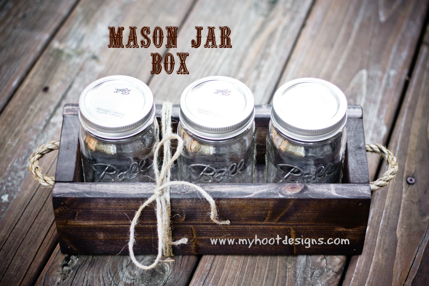 Mason Jar Box with Twine Handles