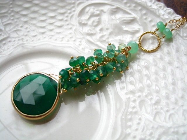 Emerald Green Onyx "Y" Necklace-Emerald City
