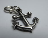 ANCHOR necklace solid sterling silver with gunmetal ball chain