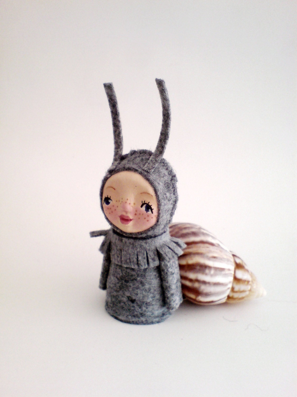Snail Child Figurine, Collectable Figurine, snail doll