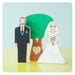 Custom Wedding Cake Topper Couple- Bride/Groom, Brides, or Grooms with Personalized Sweet Heart Tree