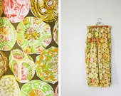 vintage 50s Mid Century Paper Weights Flowers and Jewels Novelty Fabric Four Curtain Panels