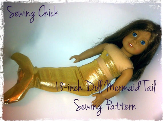 18 inch Doll - Mermaid Tail Set - Digital PDF Sewing Pattern