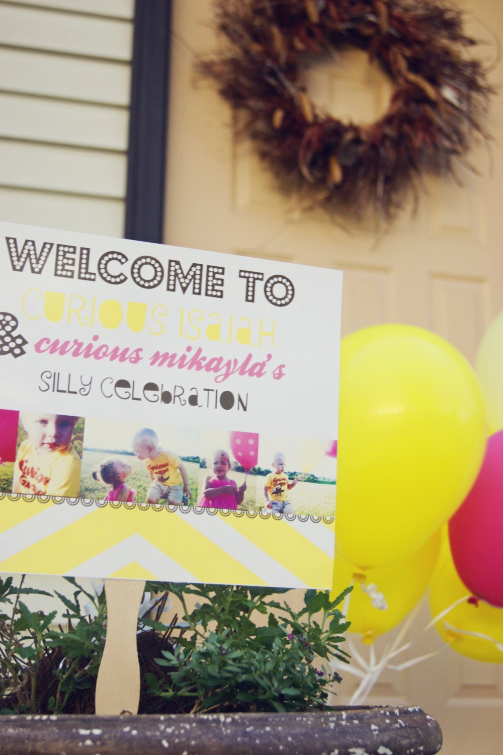 Seen on HWTM DIY Printable Curious George/ Monkey Inspired Party Sign- Greyson Design