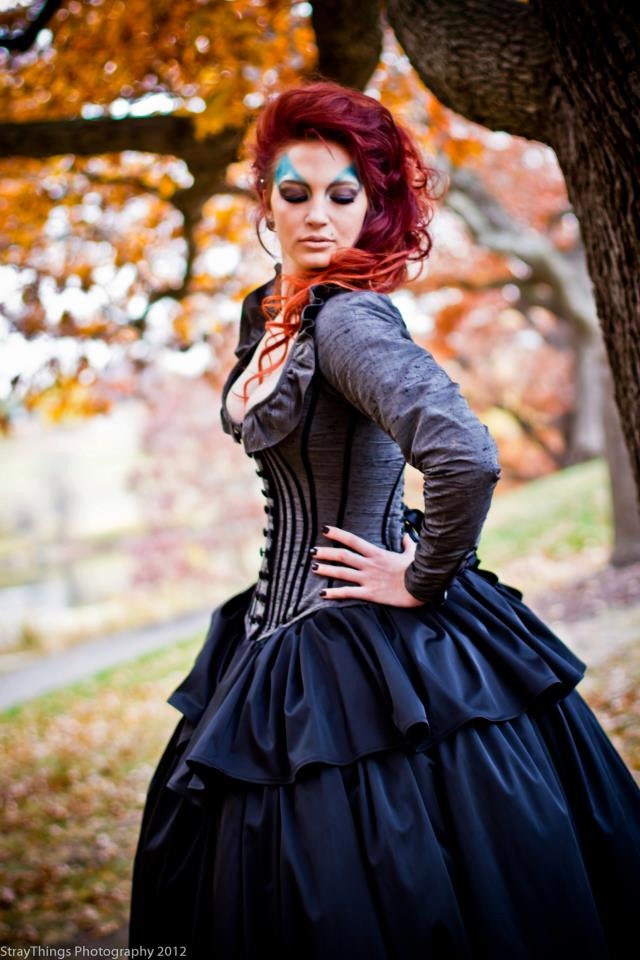 Alternative Wedding Gown Steampunk Corset Jacket Dress- Custom to Order