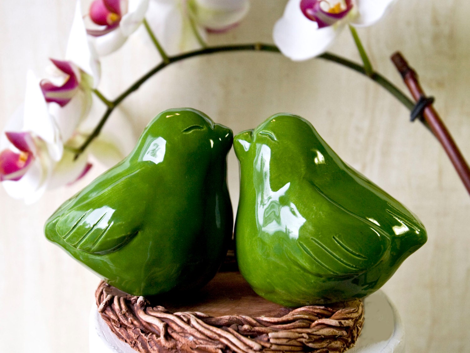 Spring Green Bird Cake Topper