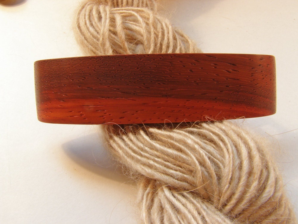 Small Hair Clip, Padauk Wood, lifetime guarantee, wooden hair barrette, long hair, red accessory, nature inspired, wood jewelry
