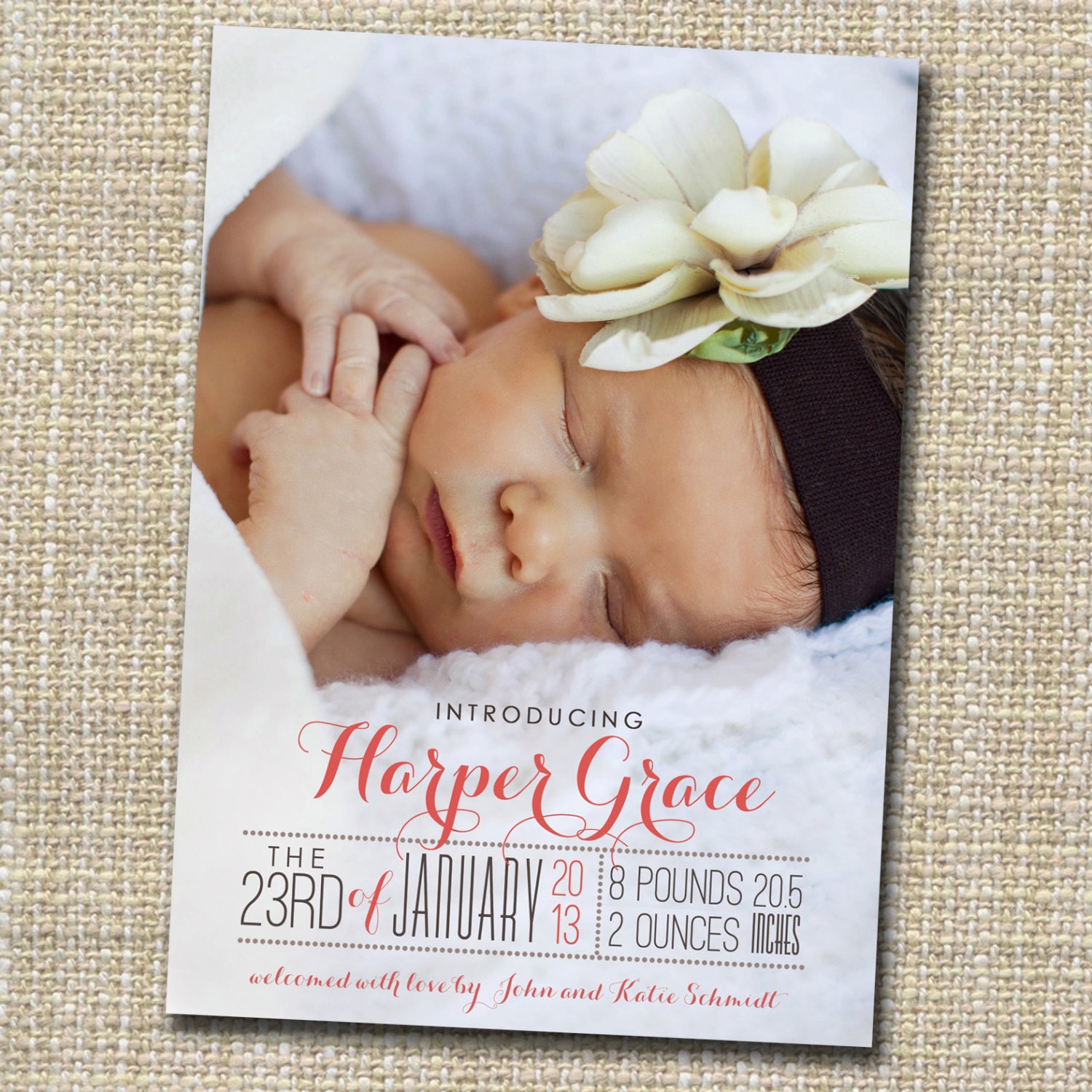 photo birth announcement baby boy or girl - birth chart.