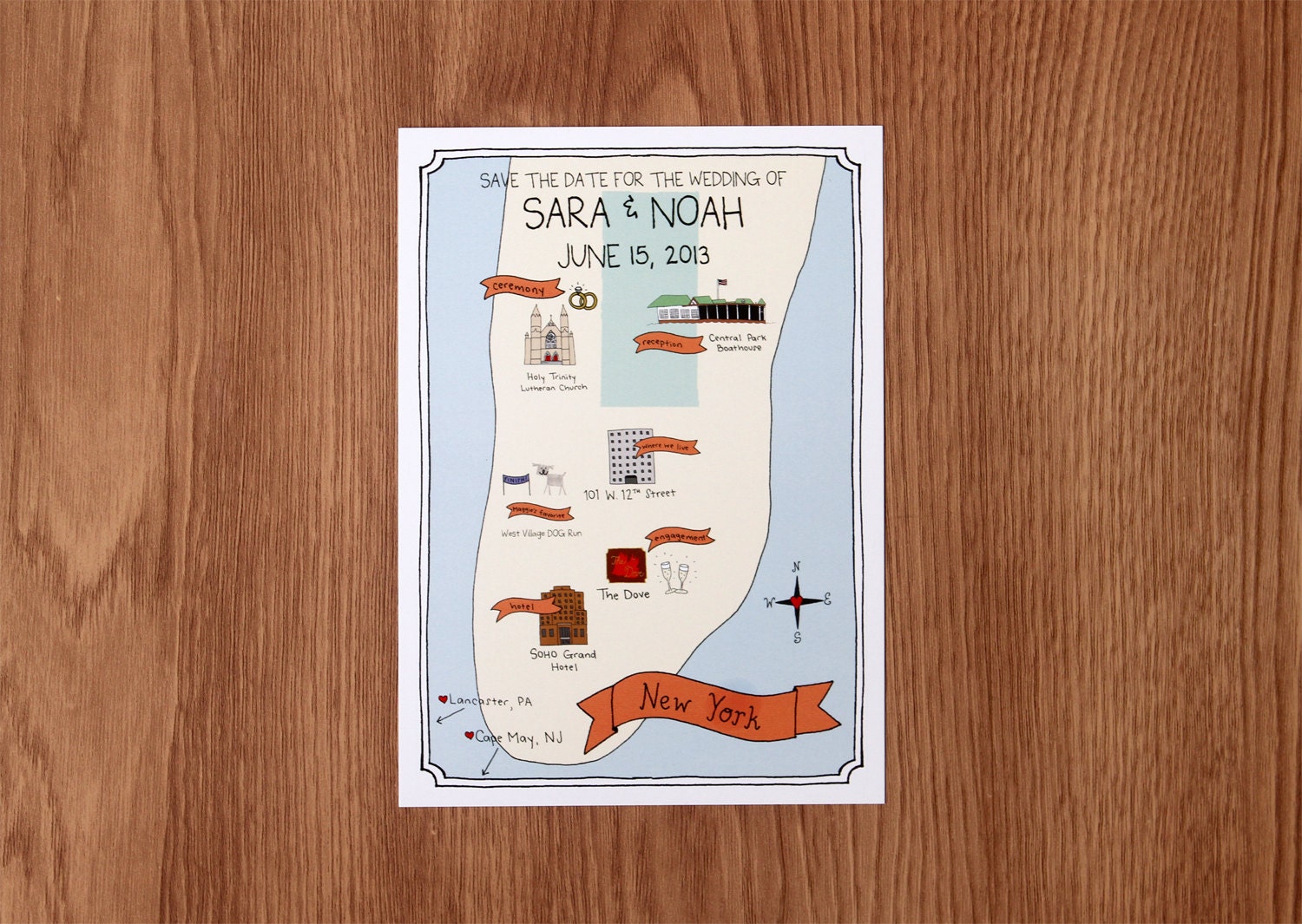 save the date or invitation - custom wedding map