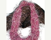 Hand Knit Yarn Necklace - OOAK Pastel and Pink - Fashion Accessory - Ready to Ship