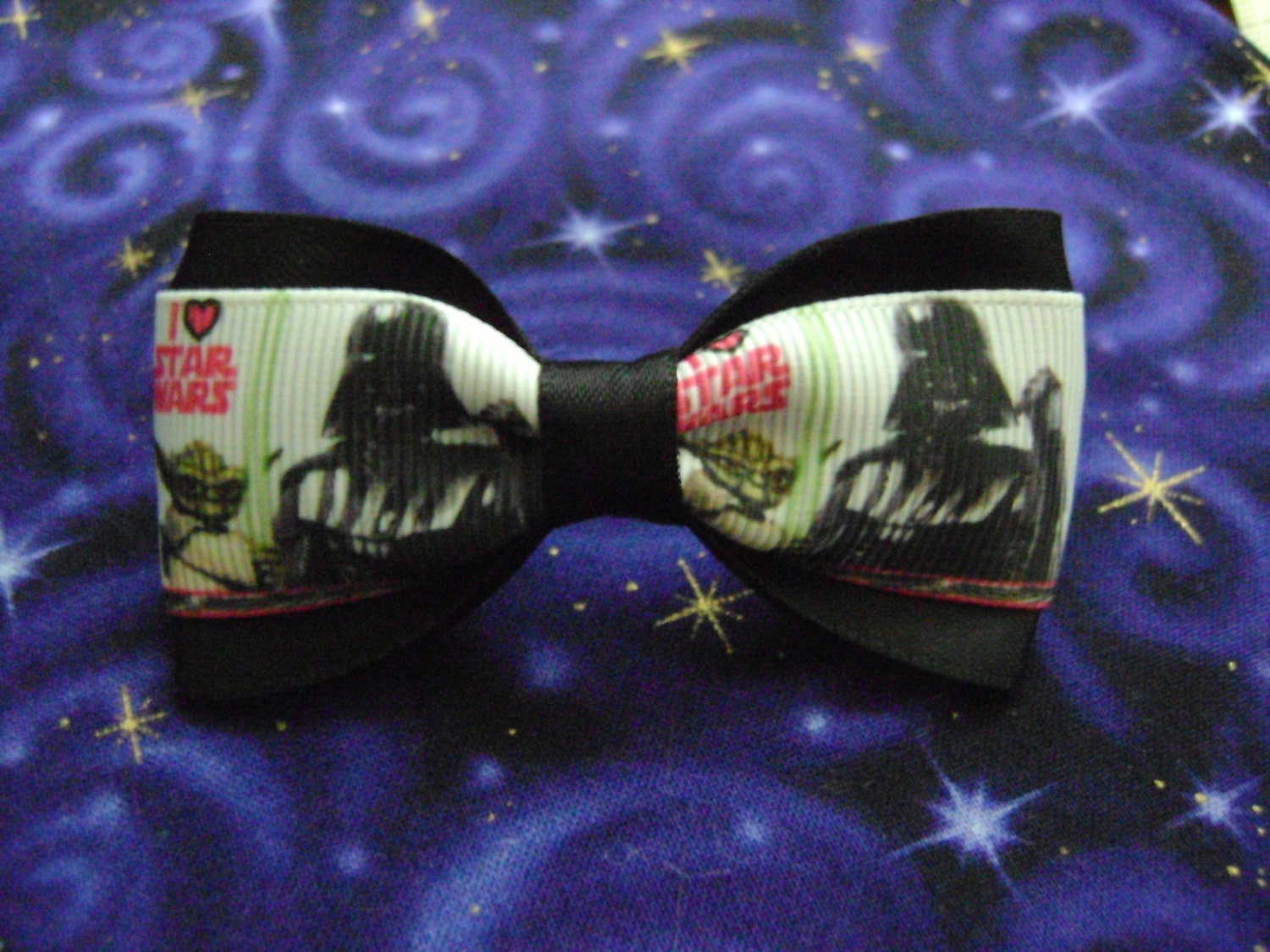 I Love Star Wars Hair Bow Yoda & Darth Vader