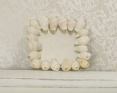 Dollhouse Miniature Shell Embellished Mirror Square Beach Seashells Shore White One Inch Scale