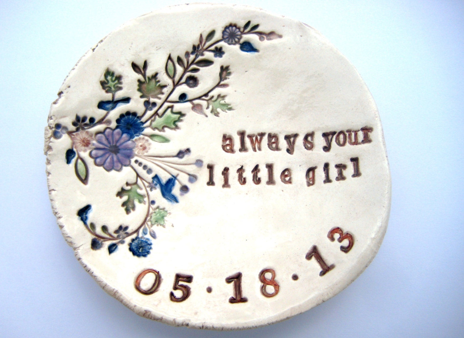 Always Your Little Girl Mother/Father of the Bride Spring/Summer Flower Design Jewerly Dish