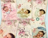 BABY TAGS collage Digital Images -printable download file-