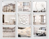 Paris Photography Collection, White Wall Art - French Art Prints, Large Wall Art, White Decor, Monochromatic