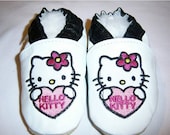 moxies Summer SALE white leather hello kitty baby girl shoes chaussons handmade you pick size