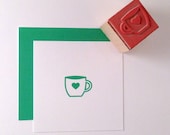 Mini Coffee Mug Rubber Stamp