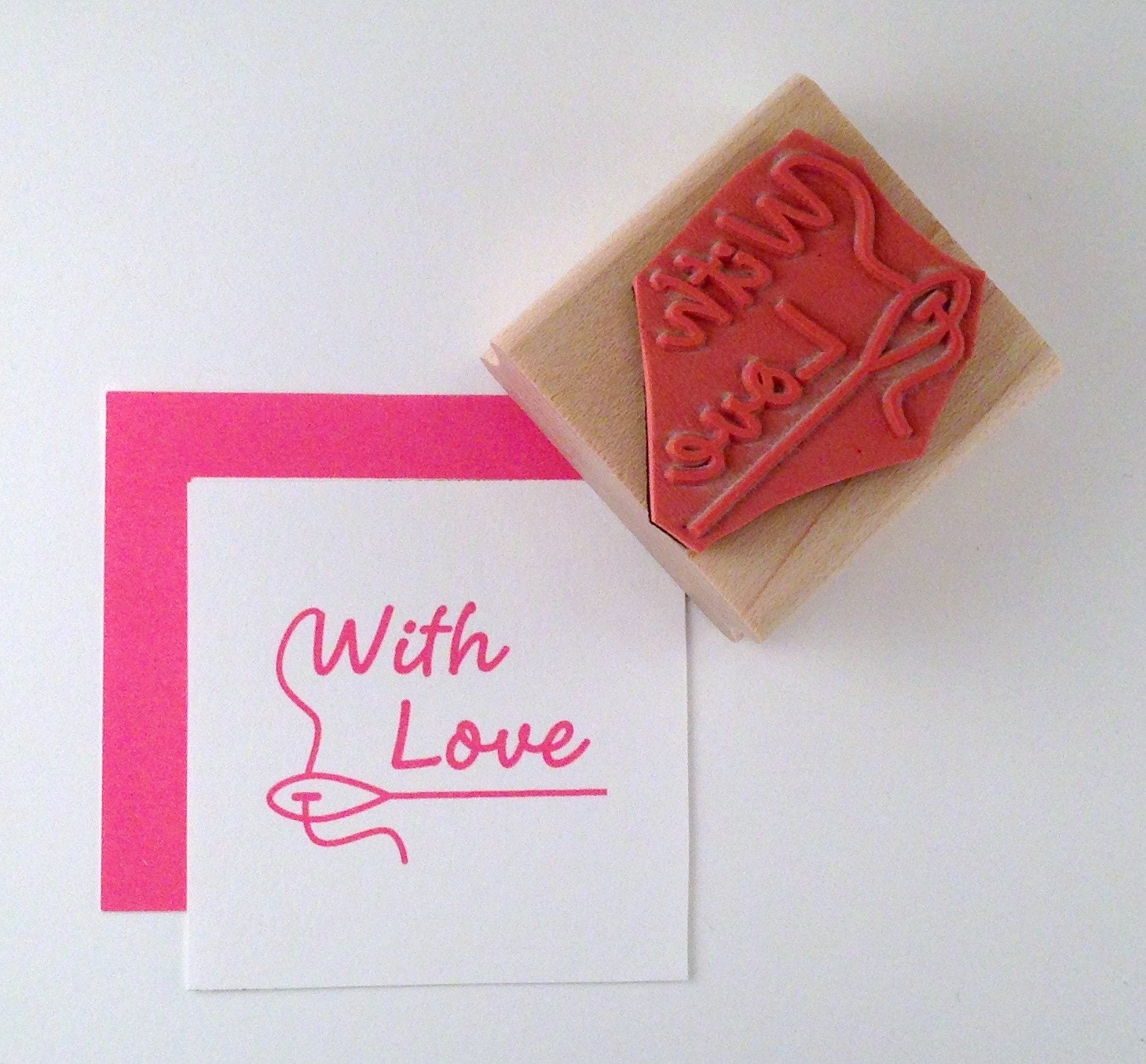 Sewn with Love Rubber Stamp