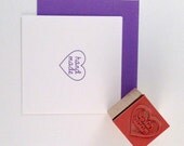 Mini Hand Made heart Rubber Stamp