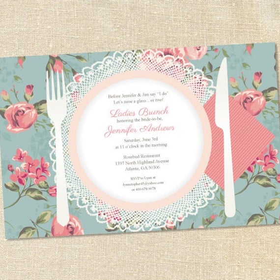 Sweet Wishes 20 Vintage Roses Bridal Brunch Luncheon Invitations - Custom Quantities (As Low as 1.19 Each) Il_570xn