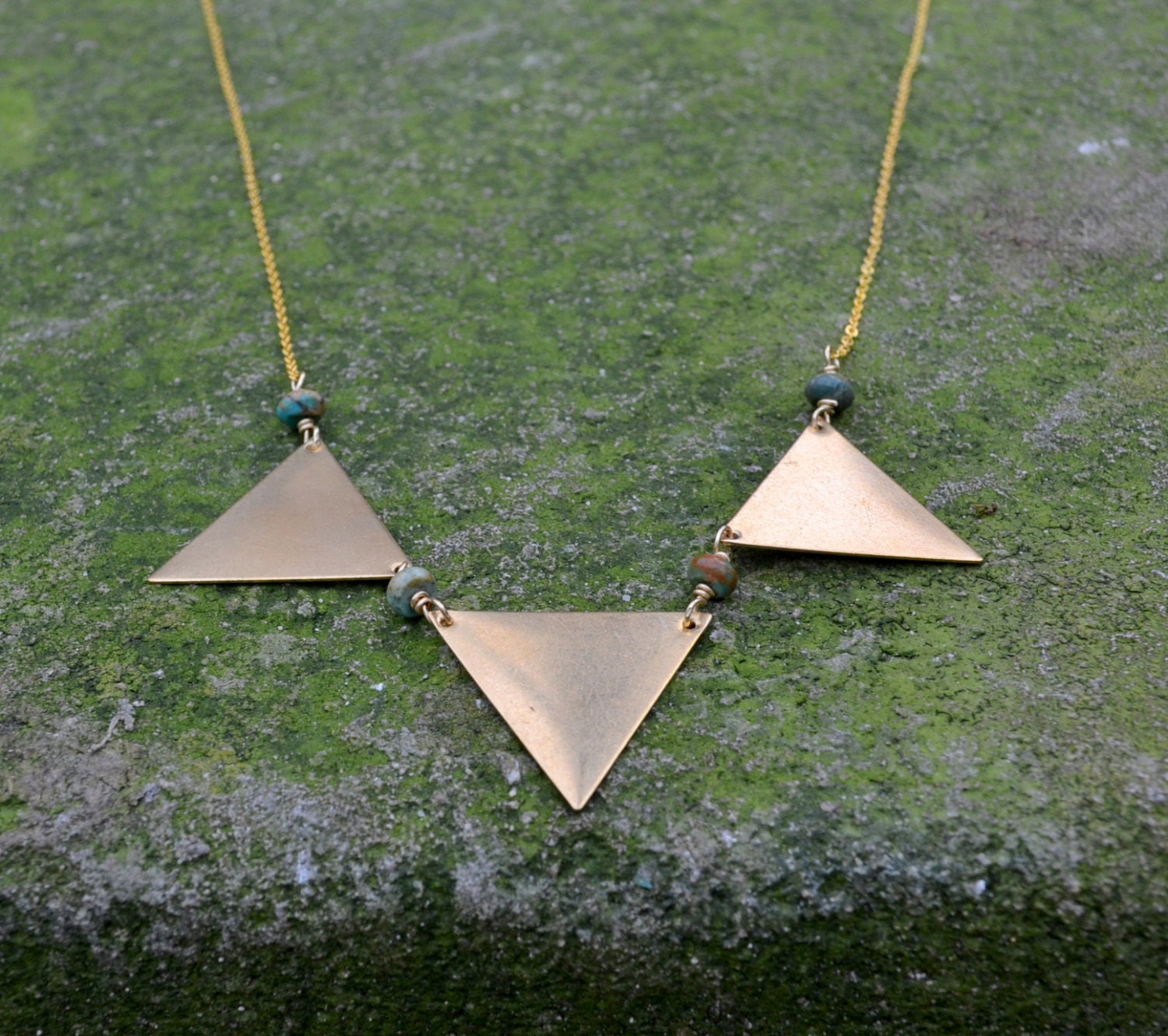 Triangle and Turquoise Necklace