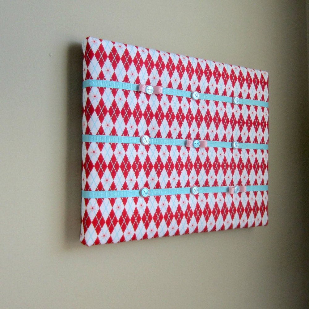 11x14 Memory Board Bow Holder Ribbon Board Red Blue Pink Argyle