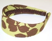 SALE-Fabric Covered Headband - Spring Leaves, Wide Headband for Women or Girls