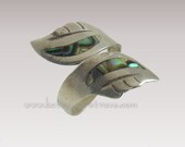 Mexican Silver Ring with Abalone Decoration Vintage