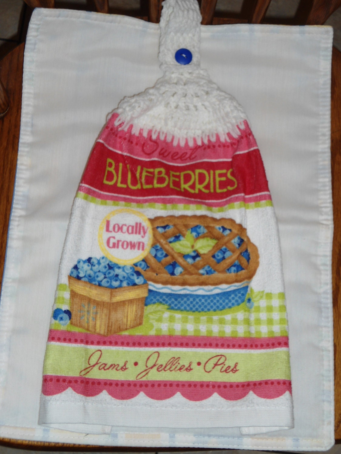 Sweet Blueberries Crochet Top Towel