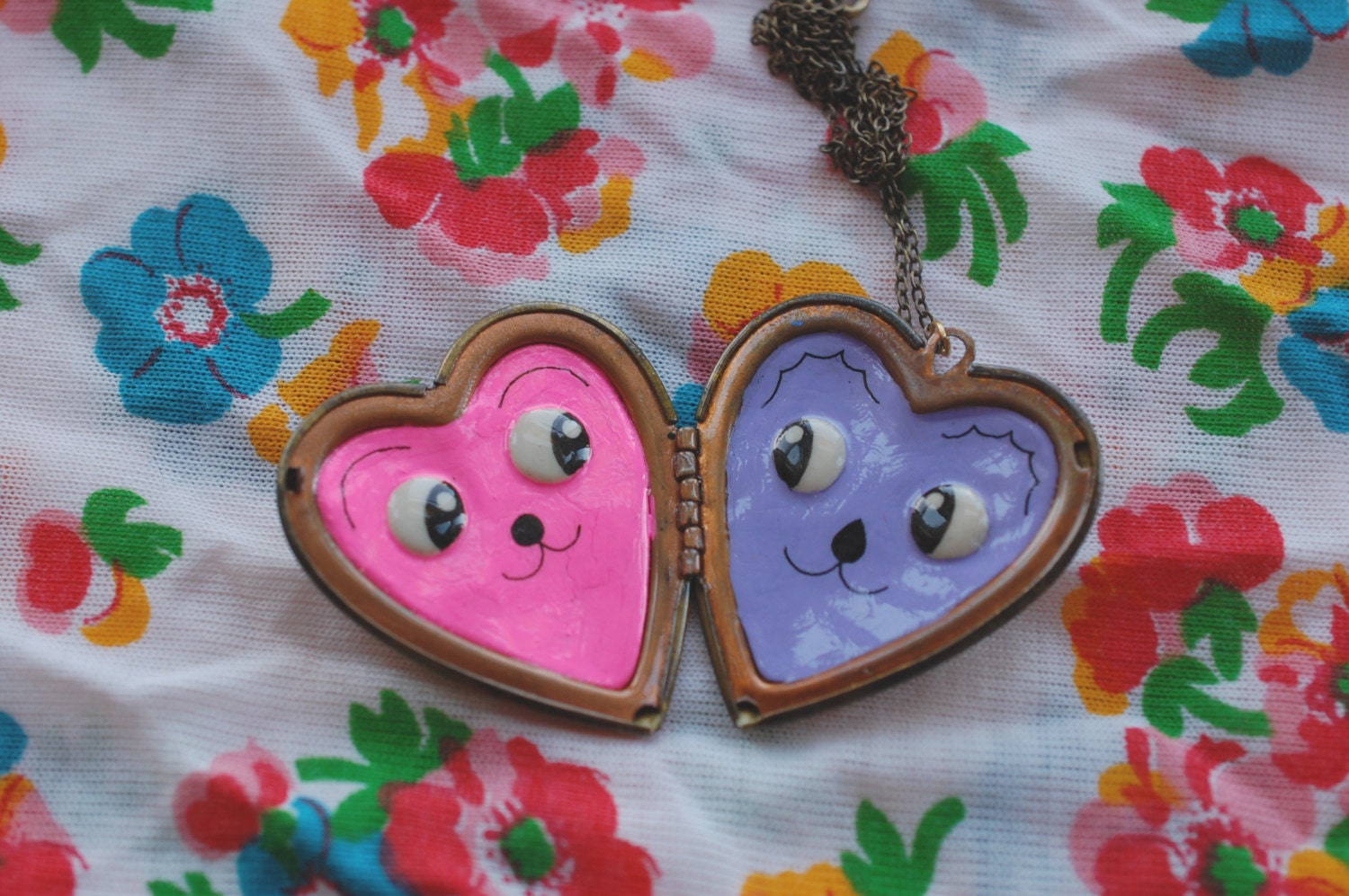 Bear & Koala Large Heart Locket - Spring Cleaning Reduced Price