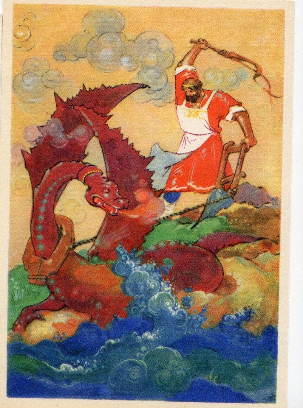Fantasy  Russian story--''Nikita Kozhemjaka'' illustrated by A. Zaitsev (Paleh) Dragon