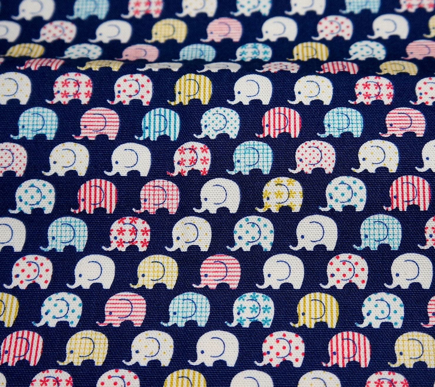 Tiny Elephant Print Japanese fabric
