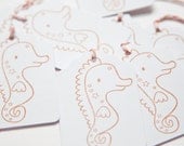 Seahorse Tags - Hand stamped - Sea Creature