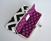 Unique iPad mini and eReader / Kindle / Sony / Nook Clutch Case "Chevron Black and White"