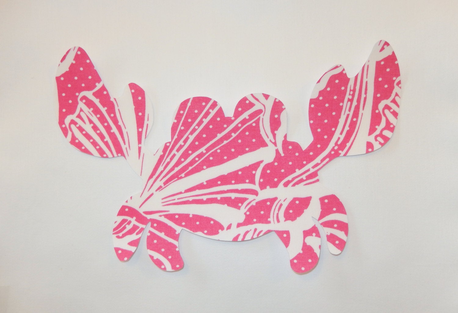 New custom Made To Order Crab Pillow made with Lilly Pulitzer Pink Twirly fabric